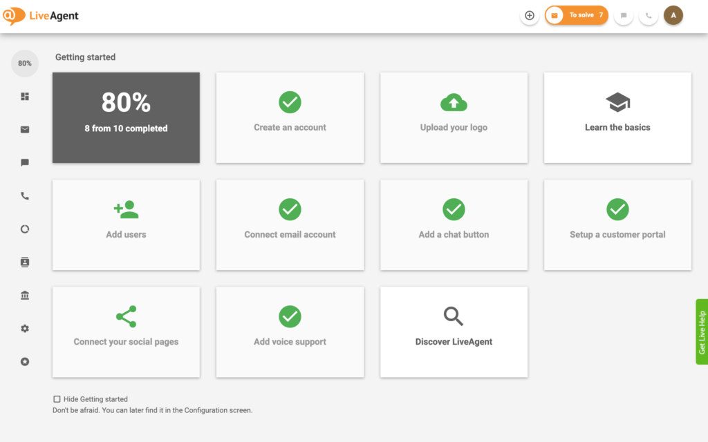 LiveAgent getting started guide