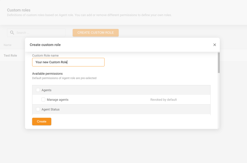 Configuración de roles personalizada
