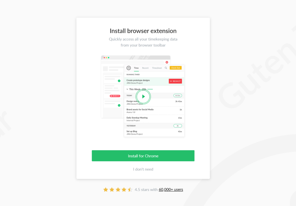 Intall Everhour browser extension