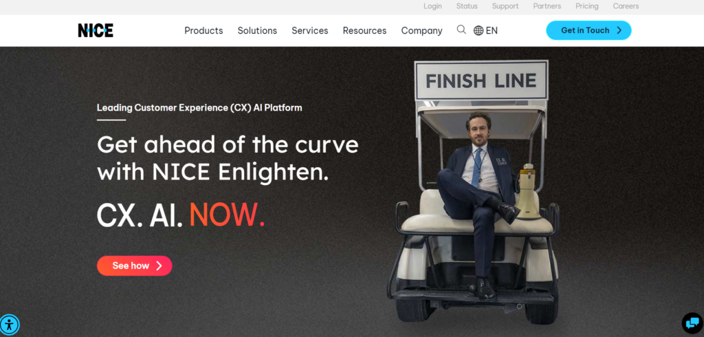Nice CXone homepage - customer experience software