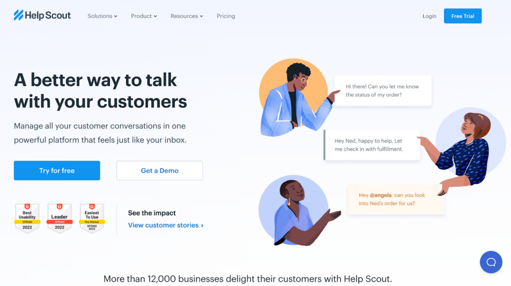 Help Scout help desk ticketing tool homepage