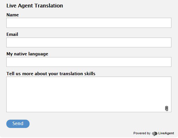 LiveAgent's contact form example