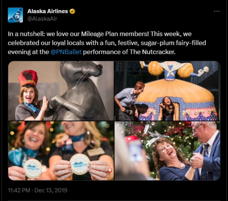 Tweet de Alaska Airlines