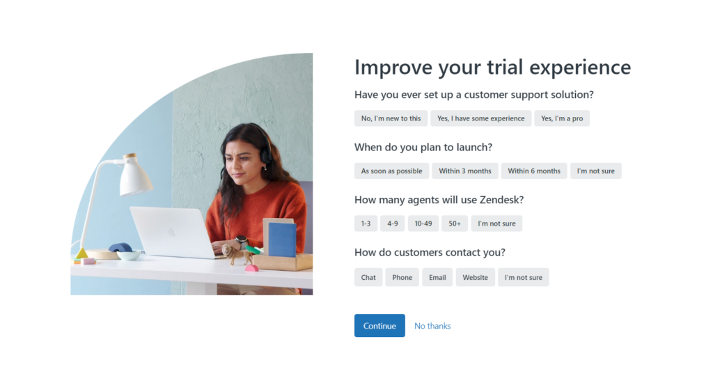 Zendesk Suite improve your trial experience