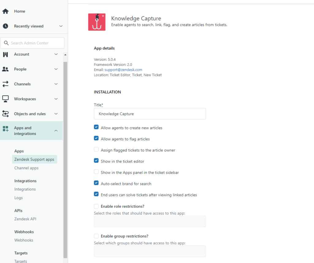 Zendesk Suite apps and integrations